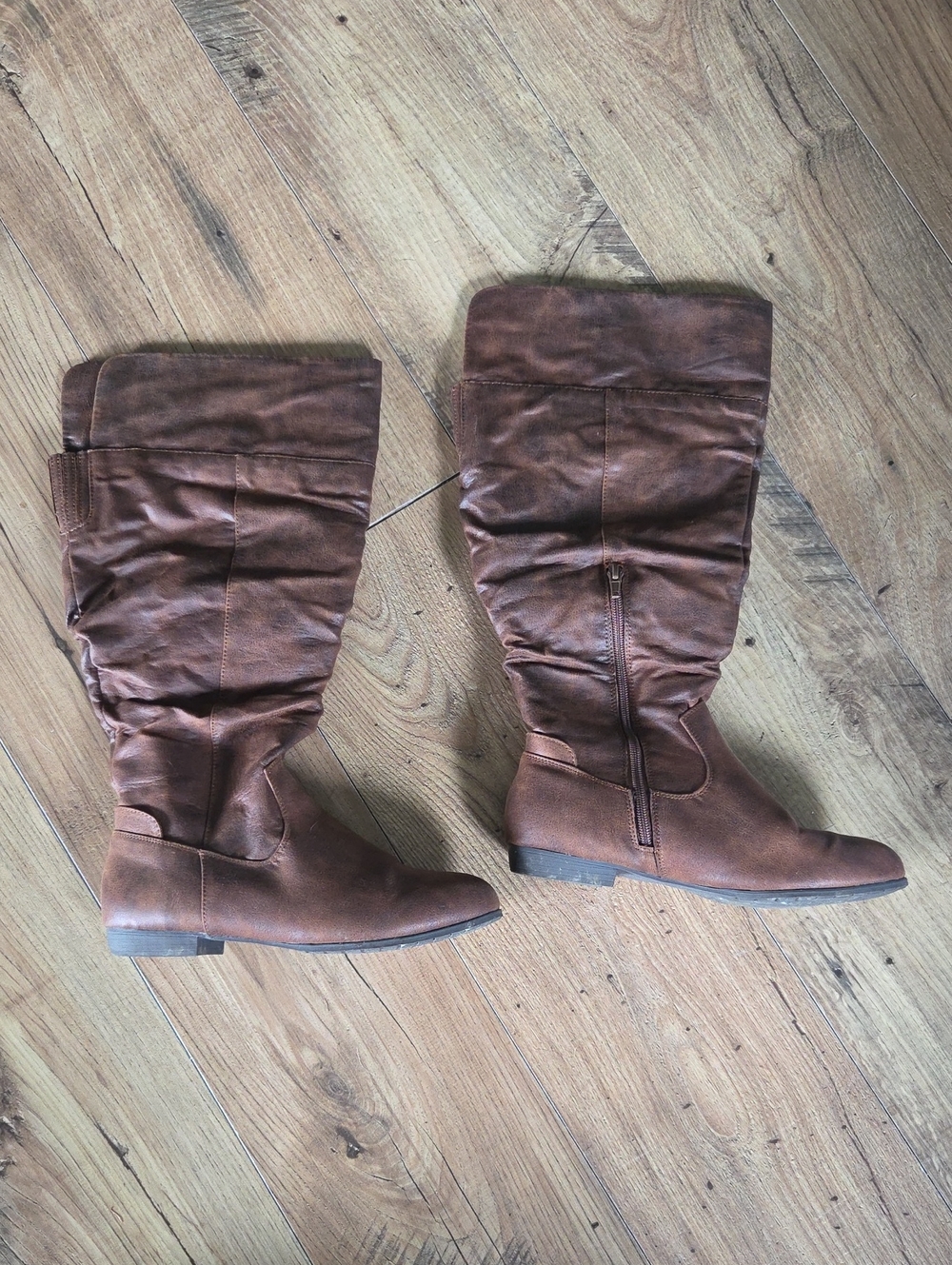 cloudwalkers | Brina Brown Knee-High Slouch Riding Boots - Wide Calf - Picture 2 of 4